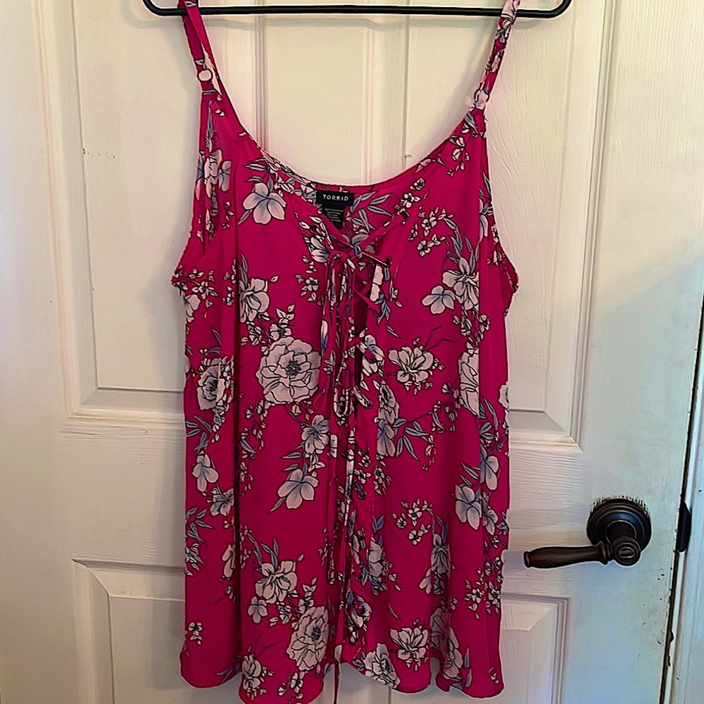 Torrid Fuchsia Floral Tank Top